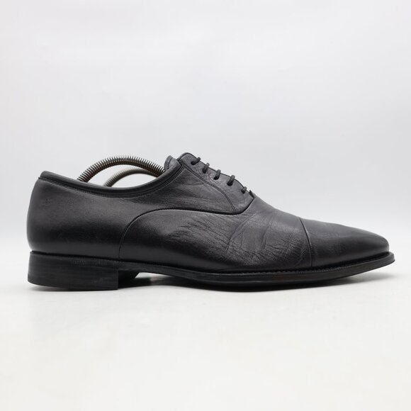 Magnanni Federico Men\'s US Size 10 D Oxford Cap Toe Black Lace Up Dress Shoes
